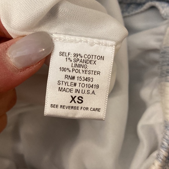 Abbeline Blue and White Checkered Off The Shoulder Top XS - Picture 7 of 13